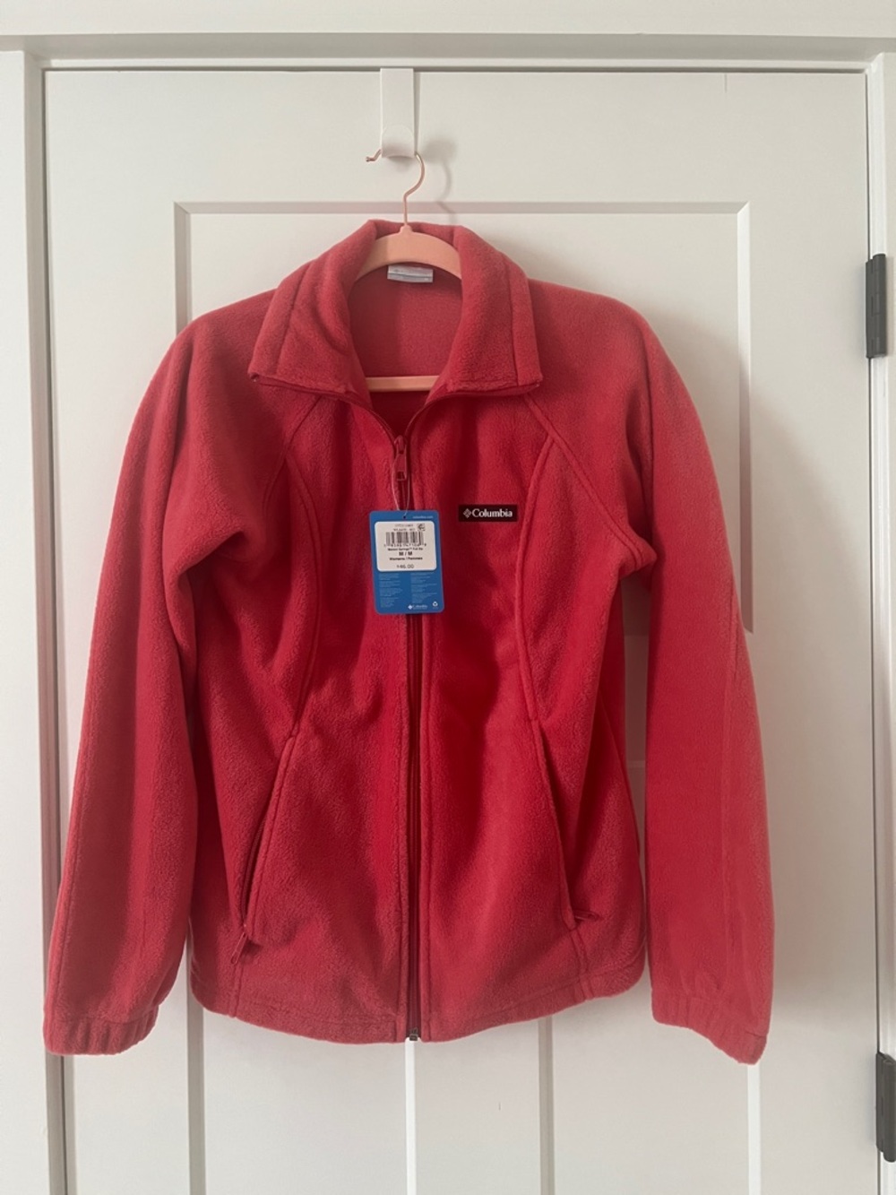 Columbia Women's Coral-Red Full Zip Fleece Jacket NWT M